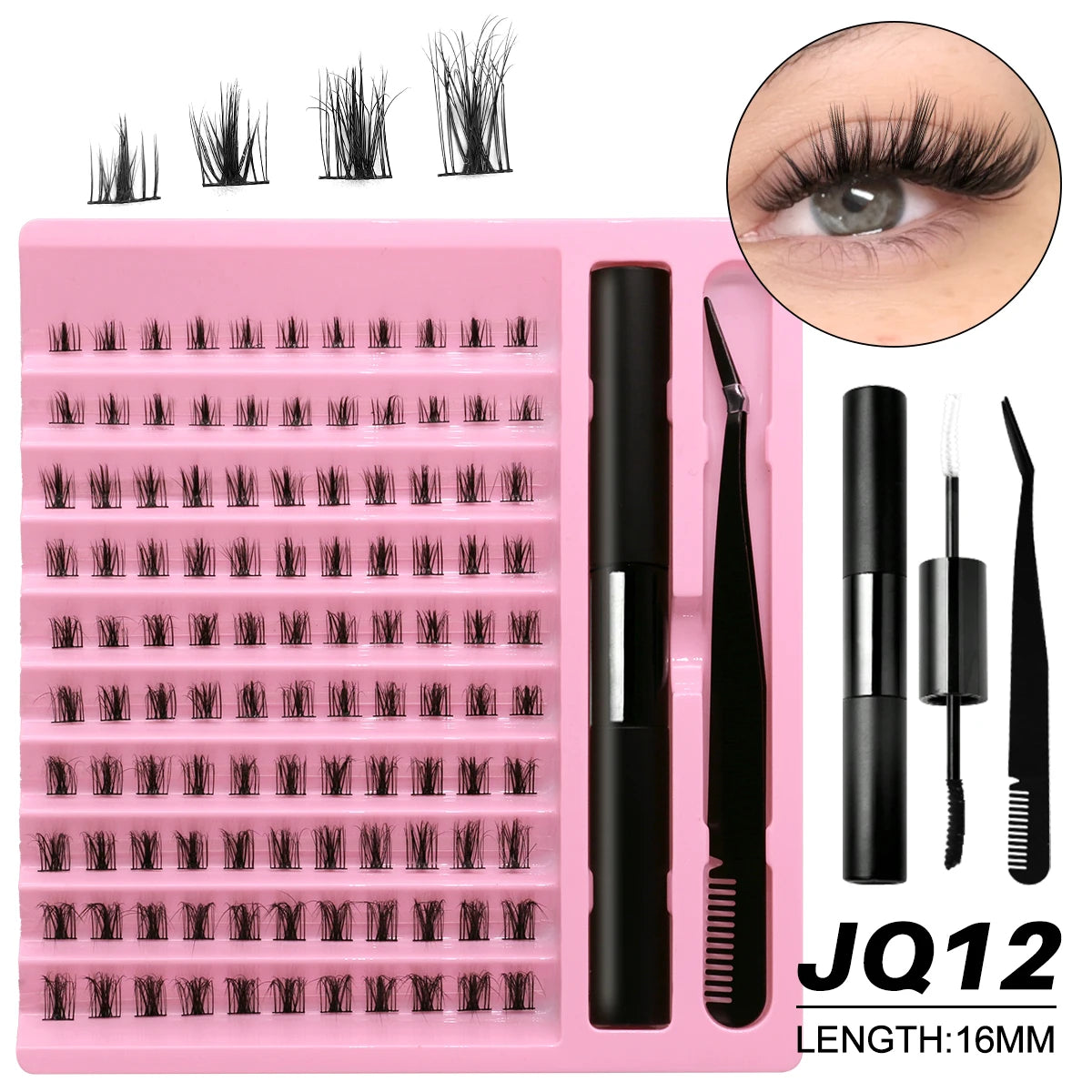 DIY Lashes Extension Kit Individual Eyelash Extension Kit Cluster Lashes Kit Lash Glue for Eyelash Extensions Makeup