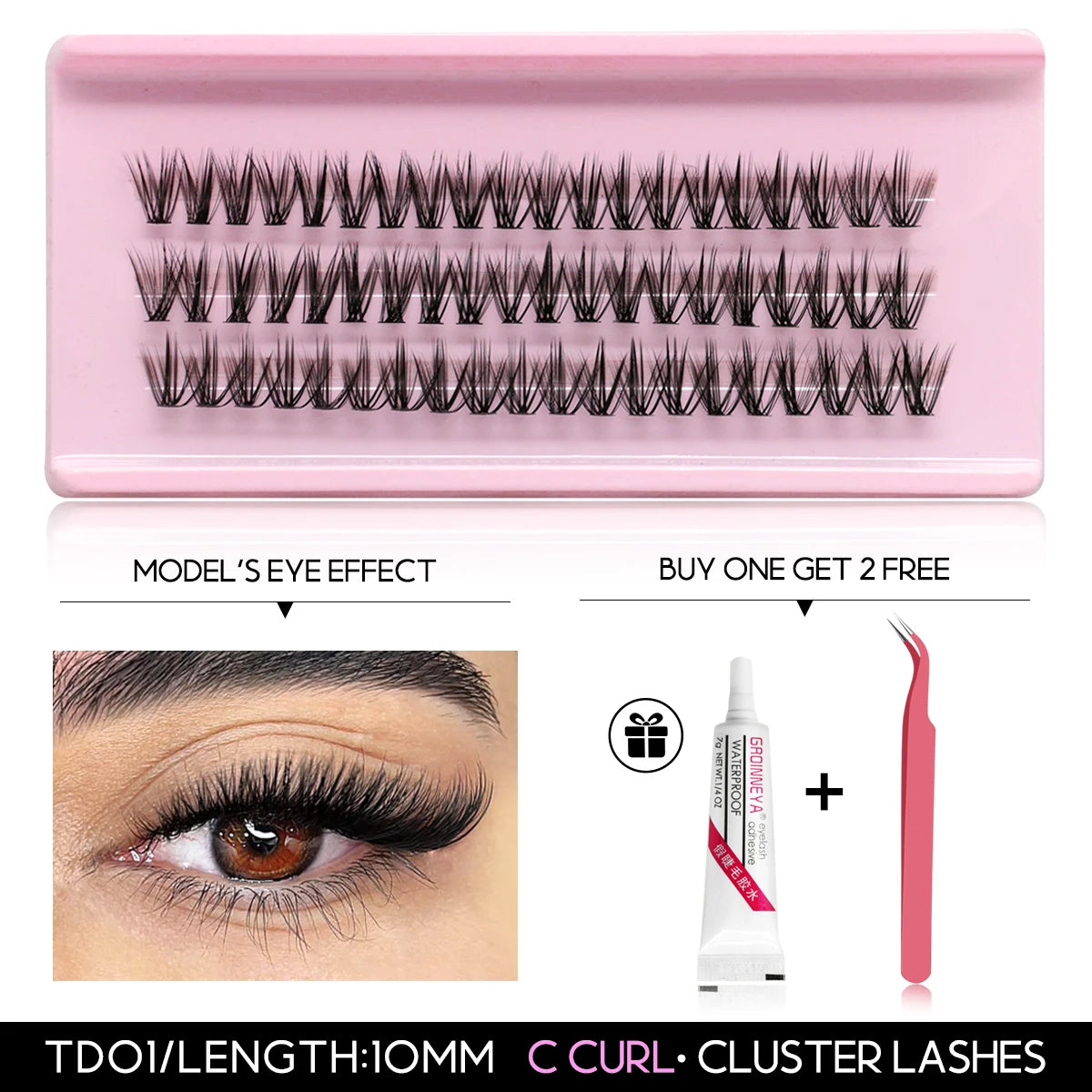 DIY Lashes Extension Kit Individual Eyelash Extension Kit Cluster Lashes Kit Lash Glue for Eyelash Extensions Makeup