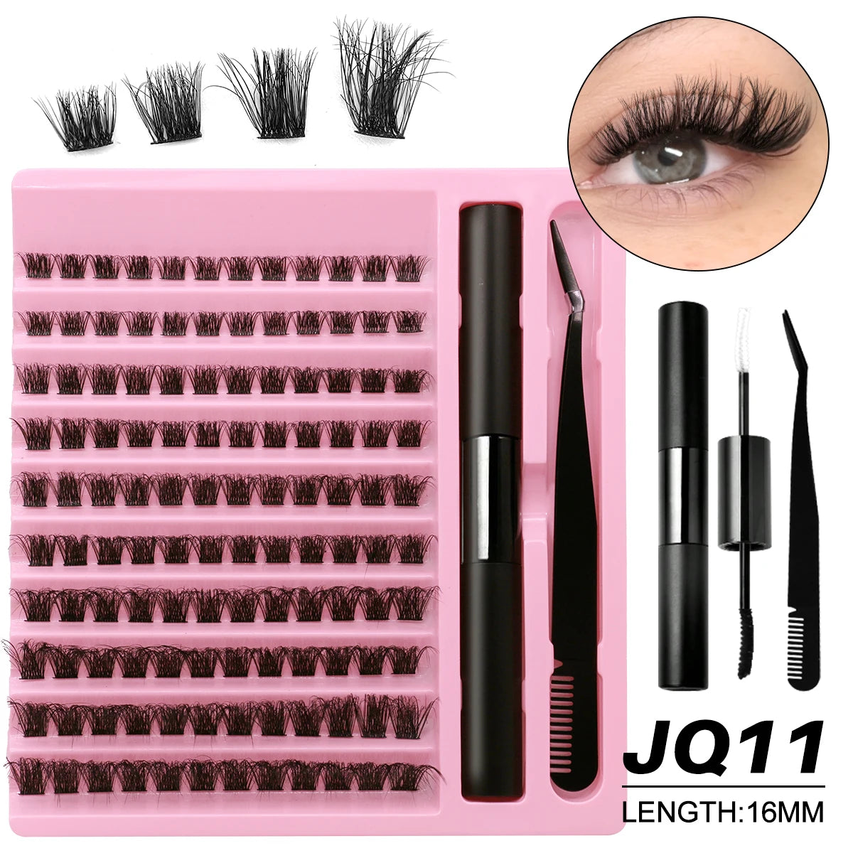DIY Lashes Extension Kit Individual Eyelash Extension Kit Cluster Lashes Kit Lash Glue for Eyelash Extensions Makeup