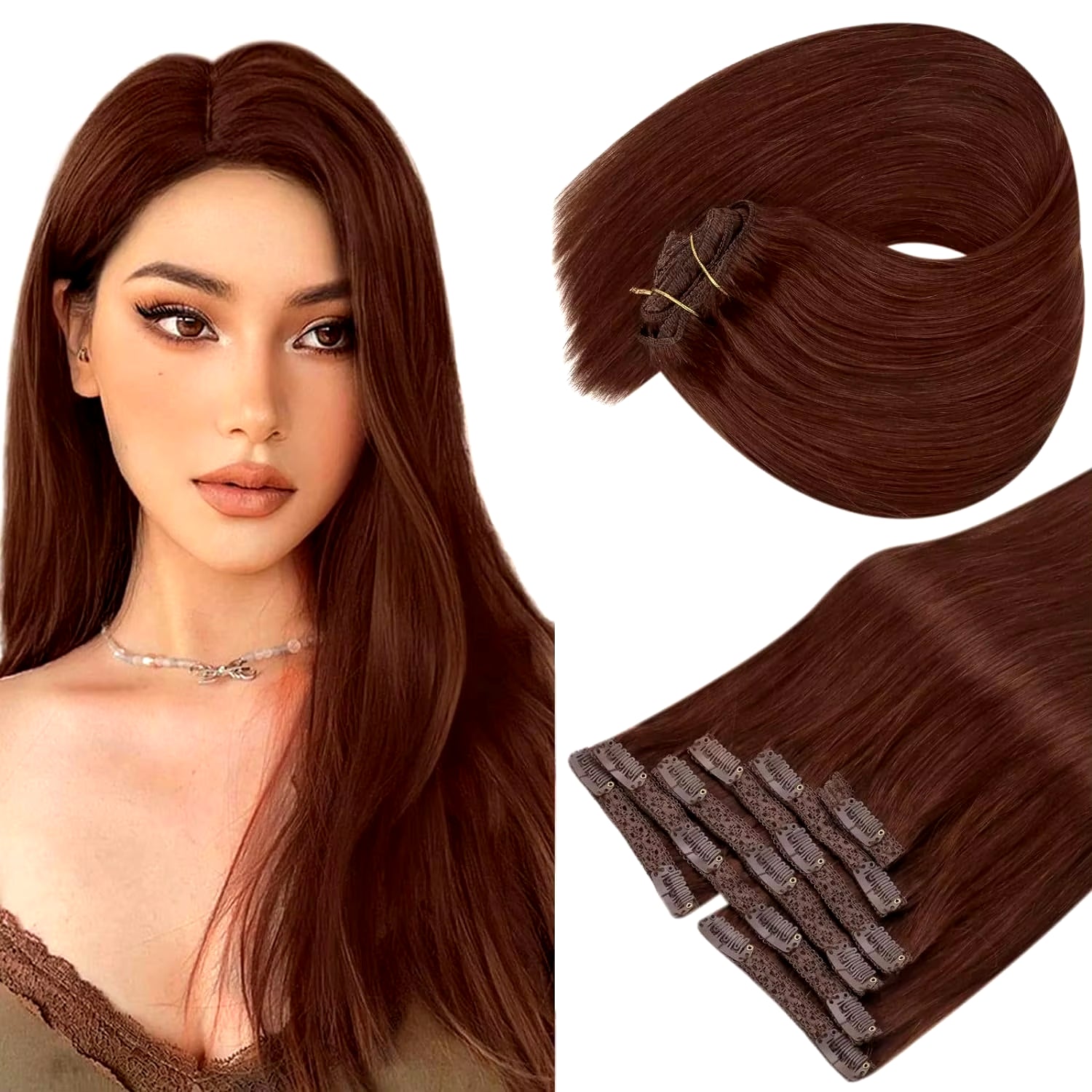 Clip in Hair Extension Human Hair Balayage Natural Human Hair Extension Human Hair Clip Extension for Women