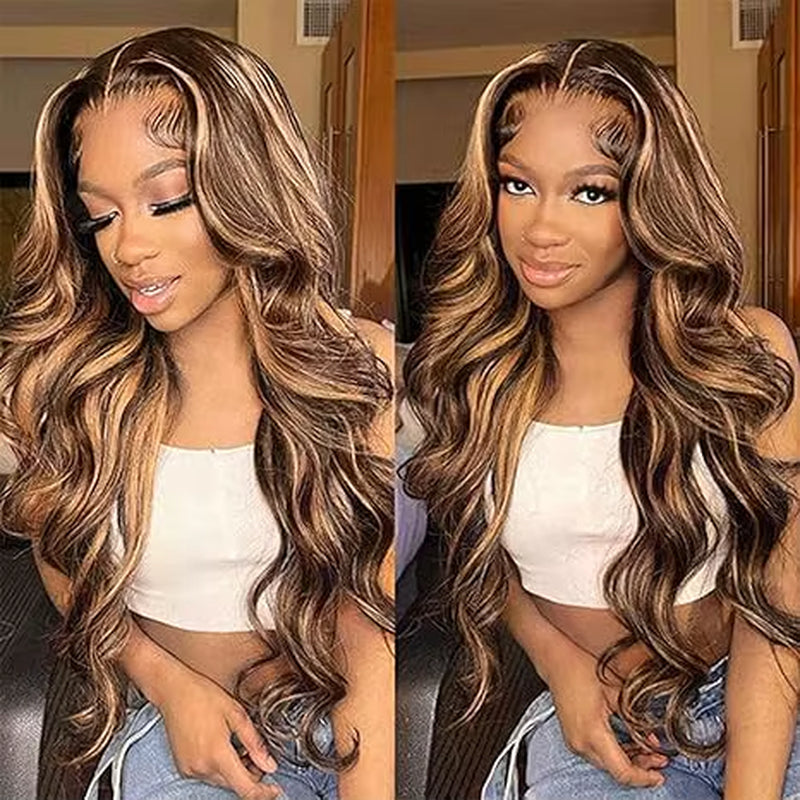 Color Brazilian Human Hair Hd Lace Frontal Wig Body Wave Virgin Hair Highlighted Wigs Human Hair Lace Front Wigs for Black Women
