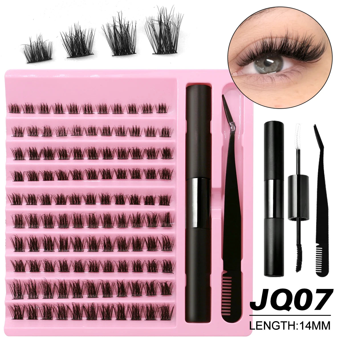 DIY Lashes Extension Kit Individual Eyelash Extension Kit Cluster Lashes Kit Lash Glue for Eyelash Extensions Makeup