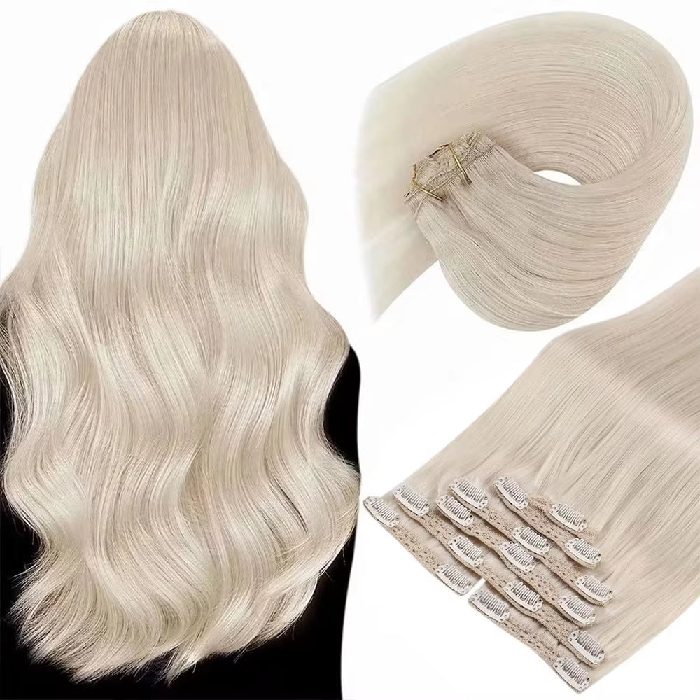 Clip in Hair Extension Human Hair Balayage Natural Human Hair Extension Human Hair Clip Extension for Women
