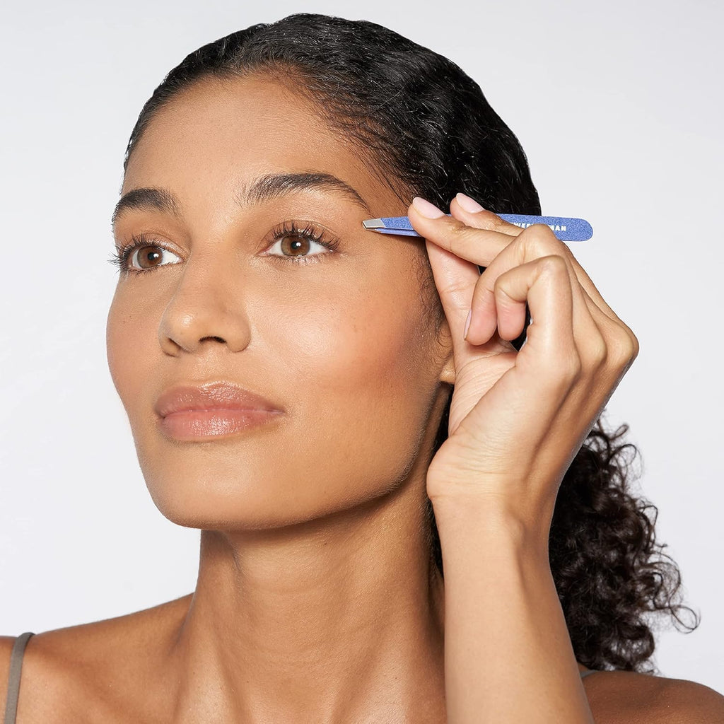 Pince À Épiler (Pointes Inclinées, Épilation Des Sourcils, Qualité Professionnelle, Acier Inoxydable), Granite Sky