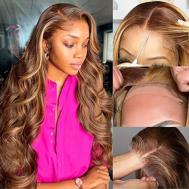 Color Brazilian Human Hair Hd Lace Frontal Wig Body Wave Virgin Hair Highlighted Wigs Human Hair Lace Front Wigs for Black Women