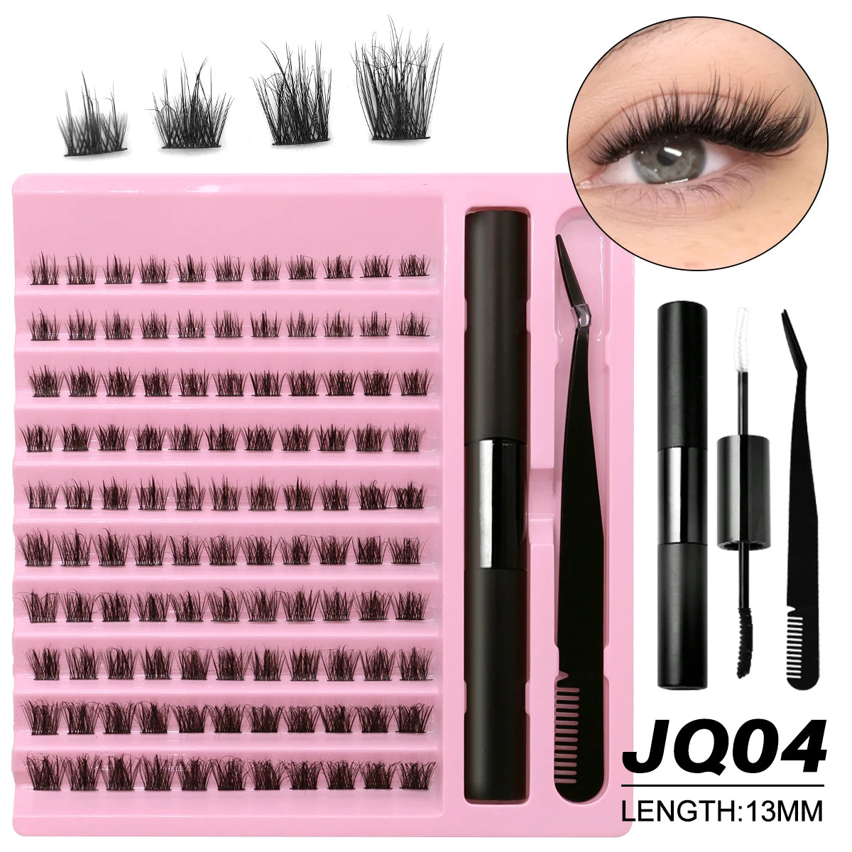 DIY Lashes Extension Kit Individual Eyelash Extension Kit Cluster Lashes Kit Lash Glue for Eyelash Extensions Makeup