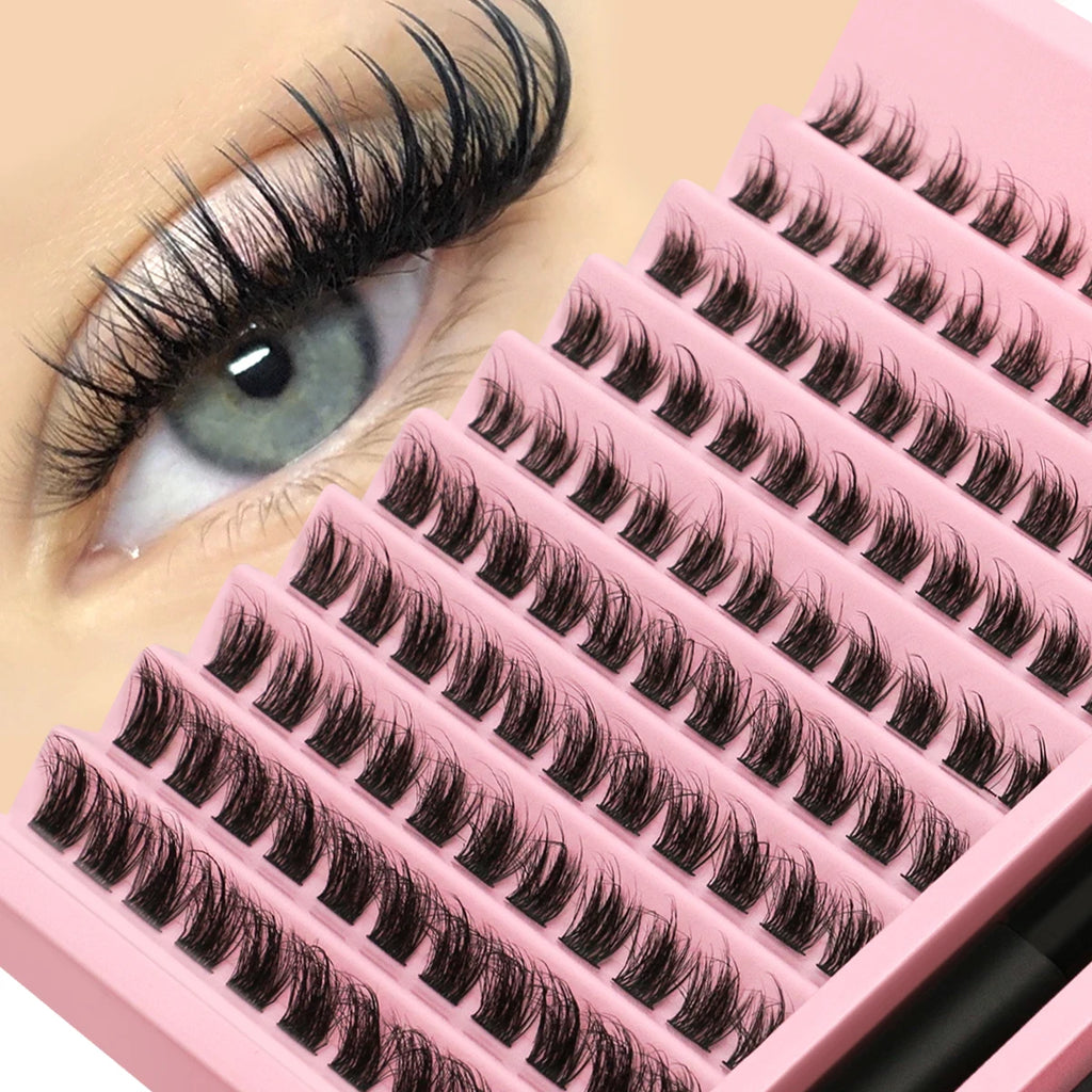 DIY Lashes Extension Kit Individual Eyelash Extension Kit Cluster Lashes Kit Lash Glue for Eyelash Extensions Makeup
