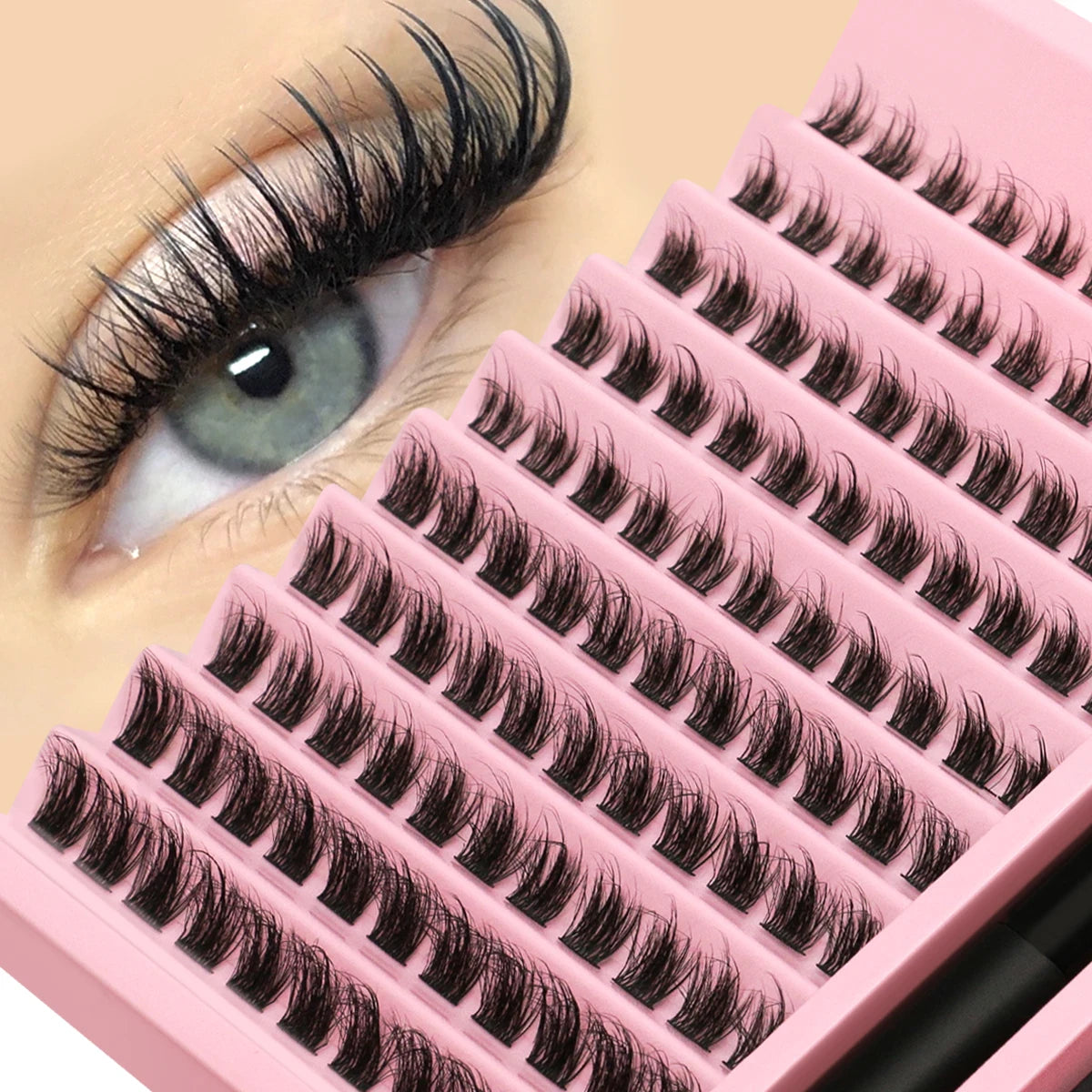 DIY Lashes Extension Kit Individual Eyelash Extension Kit Cluster Lashes Kit Lash Glue for Eyelash Extensions Makeup